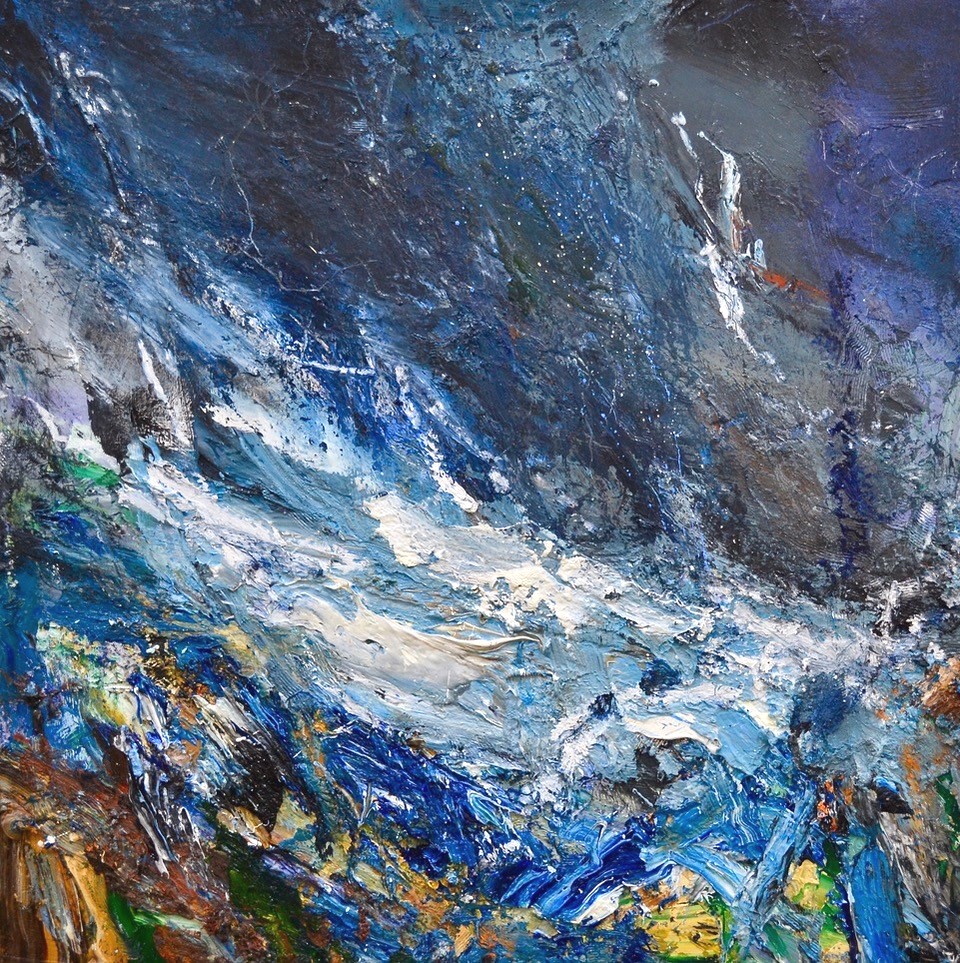 'Winter Cove, Night Time, Breaking Waves' by artist Matthew Bourne